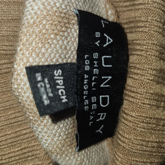 NWT Laundry By Shelli Segal Ivory And Camel Houndstooth Sweater - Picture 5 of 5